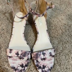 Pink/Black Patterned Ankle Strapped Sandals by Cole Haan - excellent condition